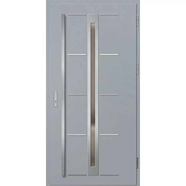 Oceľové vchodové dvere - TREBUR 8 - Sivá, Label Inox Oceľové vchodové dvere ERKADO - TREBUR 8 - Sivá, Label Inox