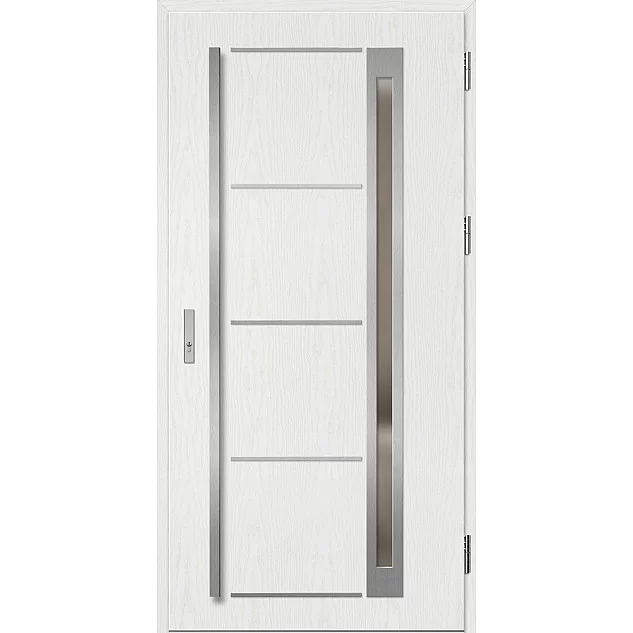 Oceľové vchodové dvere - TREBUR 9 - Borovica Biela, Label Inox Oceľové vchodové dvere ERKADO - TREBUR 9 - Borovica Biela, Label Inox