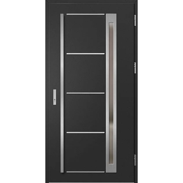 Oceľové vchodové dvere - TREBUR 9 - Čierna, Label Inox Oceľové vchodové dvere ERKADO - TREBUR 9 - Čierna, Label Inox