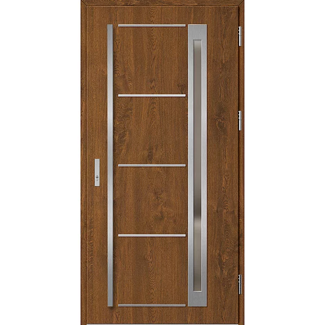 Oceľové vchodové dvere - TREBUR 9 - Orech, Label Inox Oceľové vchodové dvere ERKADO - TREBUR 9 - Orech, Label Inox
