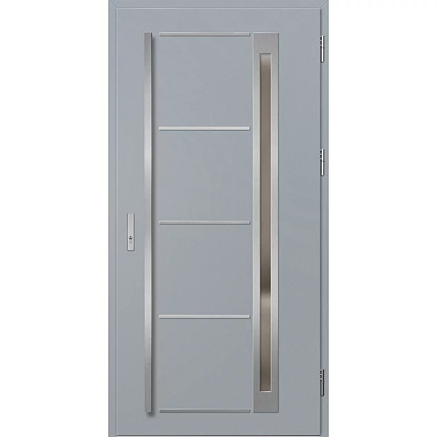 Oceľové vchodové dvere - TREBUR 9 - Sivá, Label Inox Oceľové vchodové dvere ERKADO - TREBUR 9 - Sivá, Label Inox