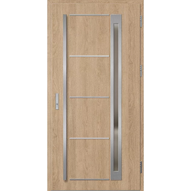 Oceľové vchodové dvere - TREBUR 9 - Surový Dub, Label Inox Oceľové vchodové dvere ERKADO - TREBUR 9 - Surový Dub, Label Inox