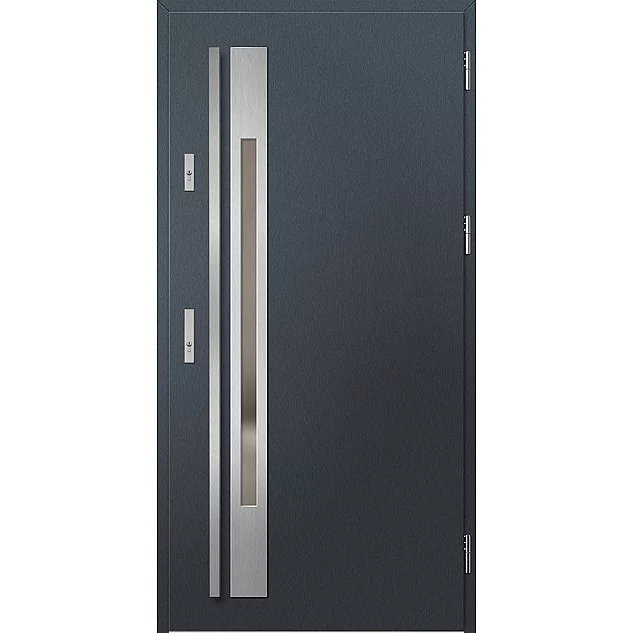 Oceľové vchodové dvere - WELS 1 - Antracit Štruktúra, Label Inox Oceľové vchodové dvere ERKADO - WELS 1 - Antracit Štruktúra, Label Inox