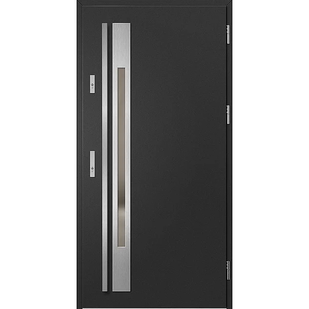 Oceľové vchodové dvere - WELS 1 - Čierna, Label Inox Oceľové vchodové dvere ERKADO - WELS 1 - Čierna, Label Inox