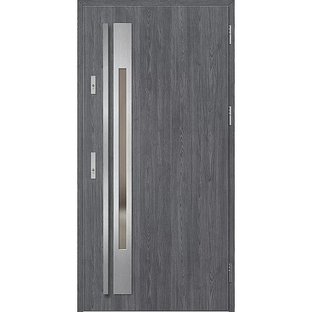 Oceľové vchodové dvere - WELS 1 - Dub Antracit, Label Inox Oceľové vchodové dvere ERKADO - WELS 1 - Dub Antracit, Label Inox