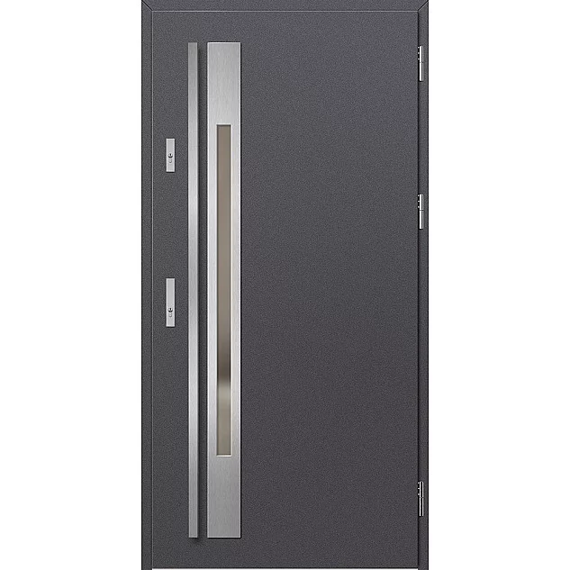 Oceľové vchodové dvere - WELS 1 - Hladký Antracit, Label Inox Oceľové vchodové dvere ERKADO - WELS 1 - Hladký Antracit, Label Inox