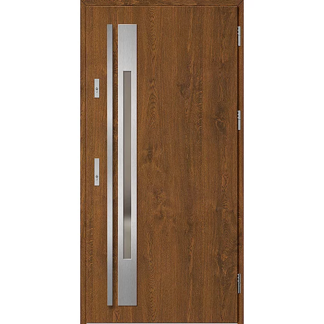 Oceľové vchodové dvere - WELS 1 - Orech, Label Inox Oceľové vchodové dvere ERKADO - WELS 1 - Orech, Label Inox
