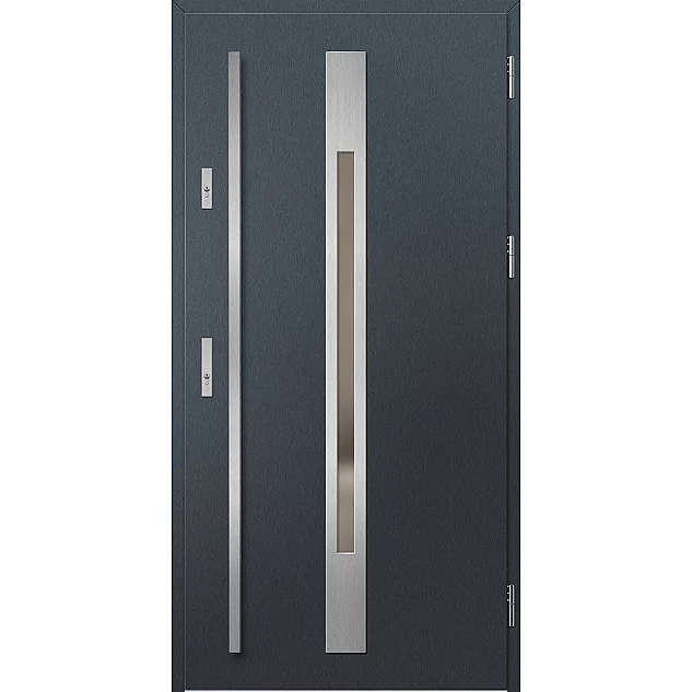 Oceľové vchodové dvere - WELS 2 - Antracit Štruktúra, Label Inox Oceľové vchodové dvere ERKADO - WELS 2 - Antracit Štruktúra, Label Inox