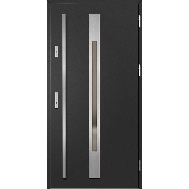 Oceľové vchodové dvere - WELS 2 - Čierna, Label Inox Oceľové vchodové dvere ERKADO - WELS 2 - Čierna, Label Inox