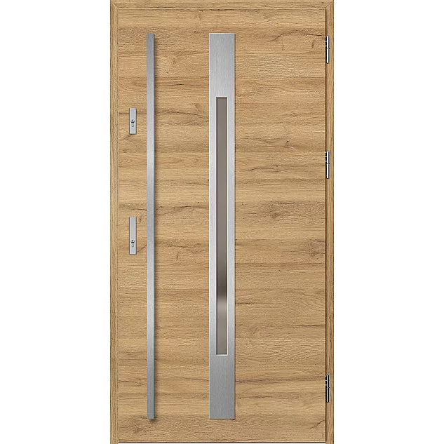 Oceľové vchodové dvere - WELS 2 - Dub Natur Priečny, Label Inox Oceľové vchodové dvere ERKADO - WELS 2 - Dub Natur Priečny, Label Inox