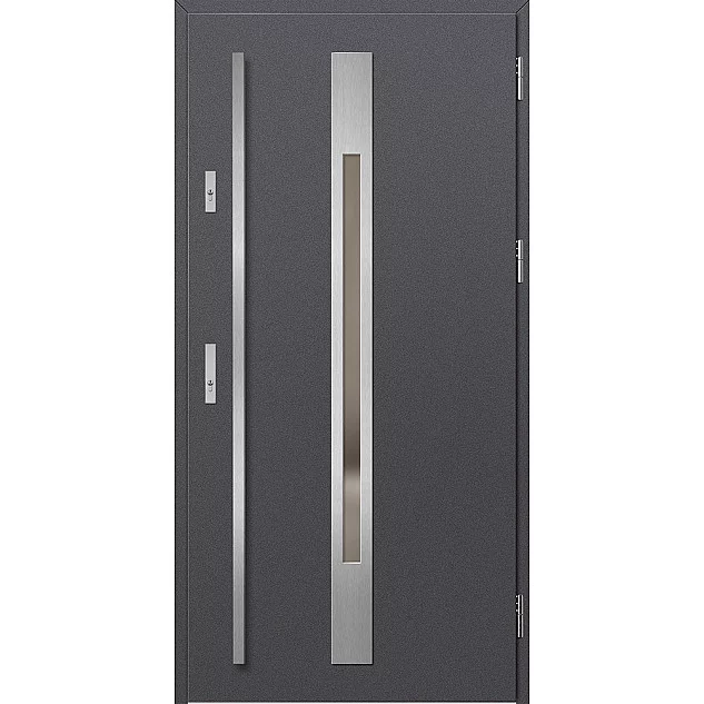Oceľové vchodové dvere - WELS 2 - Hladký Antracit, Label Inox Oceľové vchodové dvere ERKADO - WELS 2 - Hladký Antracit, Label Inox