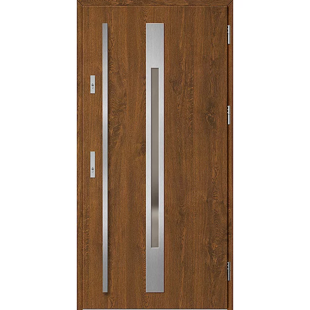 Oceľové vchodové dvere - WELS 2 - Orech, Label Inox Oceľové vchodové dvere ERKADO - WELS 2 - Orech, Label Inox