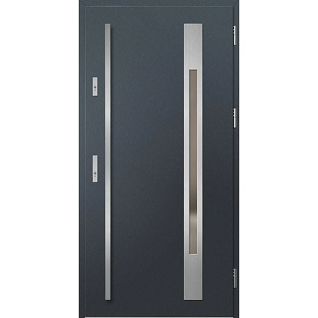 Oceľové vchodové dvere - WELS 3 - Antracit Štruktúra, Label Inox Oceľové vchodové dvere ERKADO - WELS 3 - Antracit Štruktúra, Label Inox
