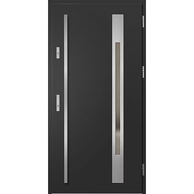 Oceľové vchodové dvere - WELS 3 - Čierna, Label Inox Oceľové vchodové dvere ERKADO - WELS 3 - Čierna, Label Inox