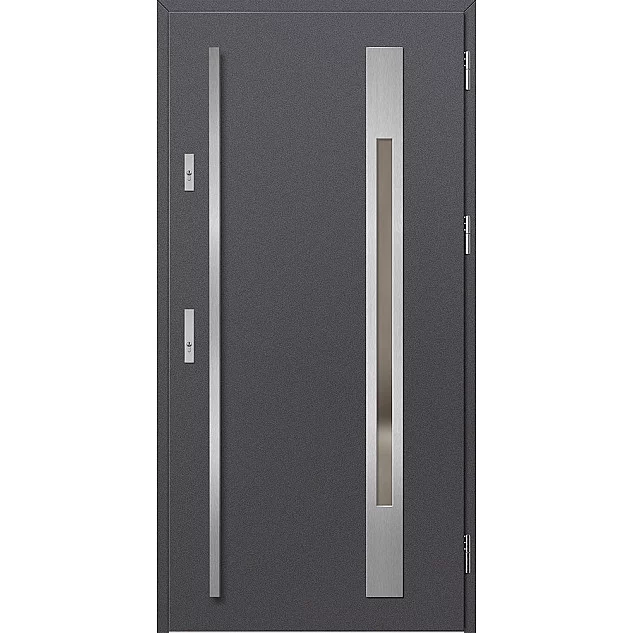 Oceľové vchodové dvere - WELS 3 - Hladký Antracit, Label Inox Oceľové vchodové dvere ERKADO - WELS 3 - Hladký Antracit, Label Inox