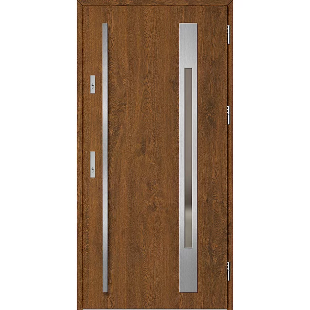 Oceľové vchodové dvere - WELS 3 - Orech, Label Inox Oceľové vchodové dvere ERKADO - WELS 3 - Orech, Label Inox