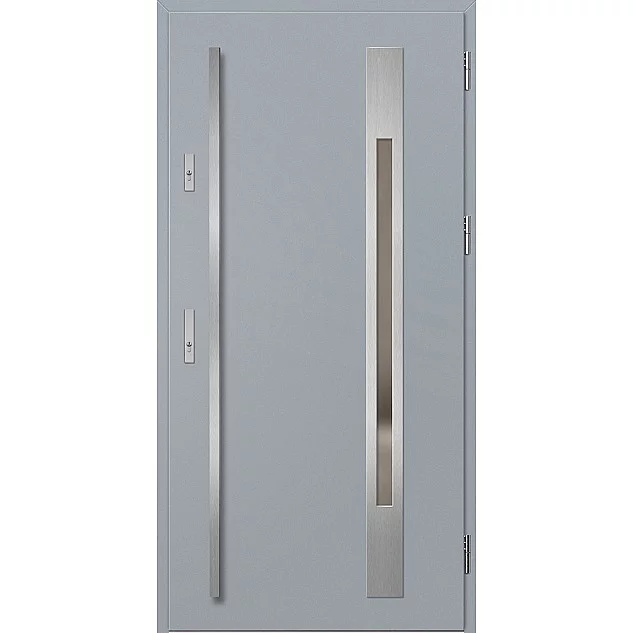 Oceľové vchodové dvere - WELS 3 - Sivá, Label Inox Oceľové vchodové dvere ERKADO - WELS 3 - Sivá, Label Inox