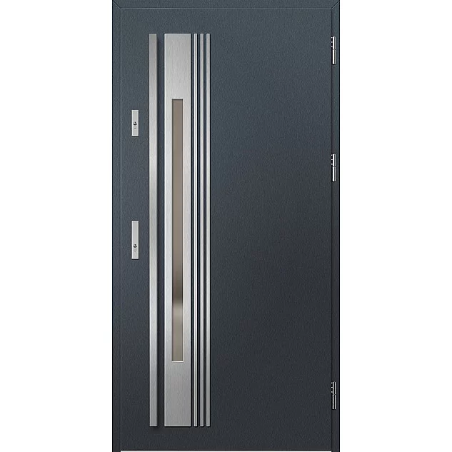 Oceľové vchodové dvere - WELS 4 - Antracit Štruktúra, Label Inox Oceľové vchodové dvere ERKADO - WELS 4 - Antracit Štruktúra, Label Inox