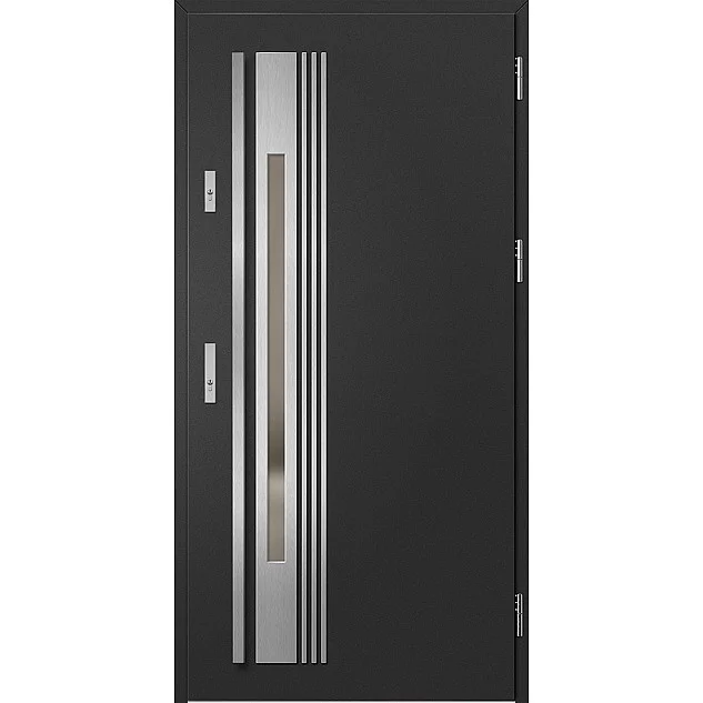 Oceľové vchodové dvere - WELS 4 - Čierna, Label Inox Oceľové vchodové dvere ERKADO - WELS 4 - Čierna, Label Inox
