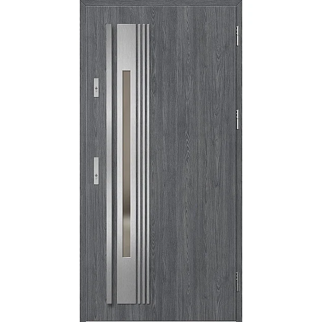 Oceľové vchodové dvere - WELS 4 - Dub Antracit, Label Inox Oceľové vchodové dvere ERKADO - WELS 4 - Dub Antracit, Label Inox
