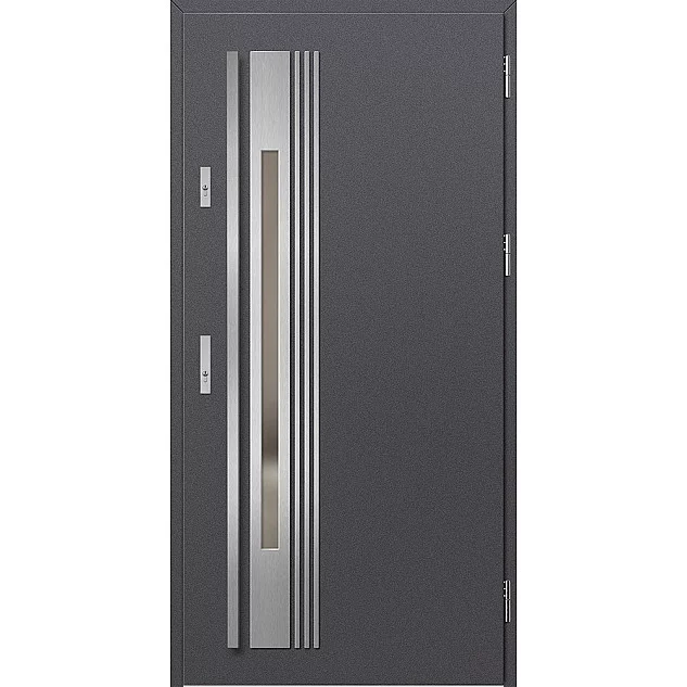 Oceľové vchodové dvere - WELS 4 - Hladký Antracit, Label Inox Oceľové vchodové dvere ERKADO - WELS 4 - Hladký Antracit, Label Inox