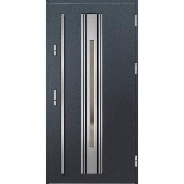 Oceľové vchodové dvere - WELS 5 - Antracit Štruktúra, Label Inox Oceľové vchodové dvere ERKADO - WELS 5 - Antracit Štruktúra, Label Inox