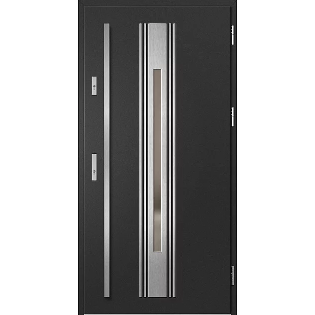 Oceľové vchodové dvere - WELS 5 - Čierna, Label Inox Oceľové vchodové dvere ERKADO - WELS 5 - Čierna, Label Inox