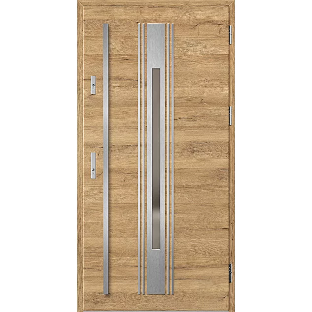 Oceľové vchodové dvere - WELS 5 - Dub Natur Priečny, Label Inox Oceľové vchodové dvere ERKADO - WELS 5 - Dub Natur Priečny, Label Inox