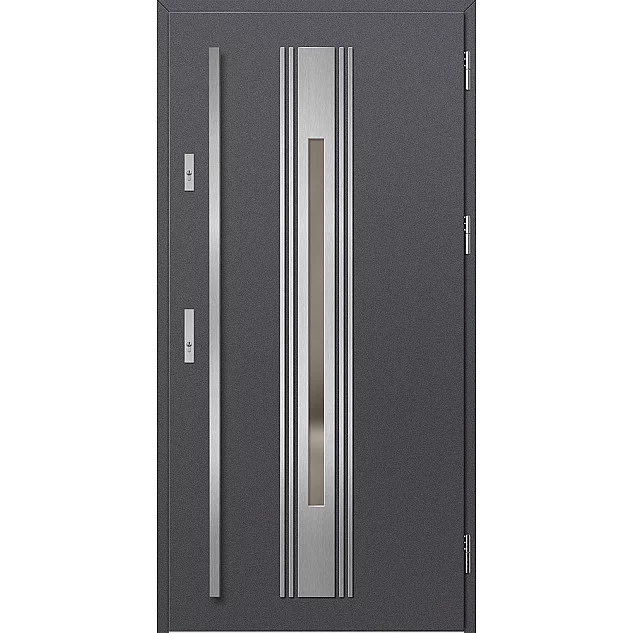 Oceľové vchodové dvere - WELS 5 - Hladký Antracit, Label Inox Oceľové vchodové dvere ERKADO - WELS 5 - Hladký Antracit, Label Inox
