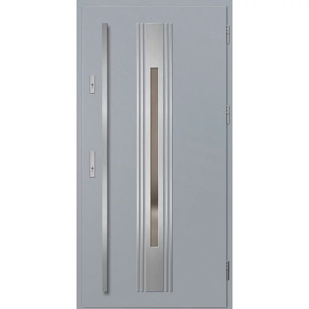 Oceľové vchodové dvere - WELS 5 - Sivá, Label Inox Oceľové vchodové dvere ERKADO - WELS 5 - Sivá, Label Inox