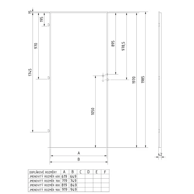 Protipožiarne dvere EI EW 30 DP3 - Biela  ST CPL (2 jakost), Grenamat, 90L, PZ-72mm