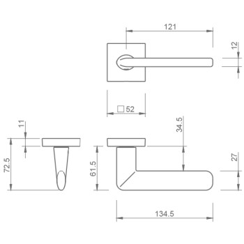 Kľučka TI-ELIPTICA-HR 3098Q 5S (Chróm brúsený) - úzka rozeta 6 mm