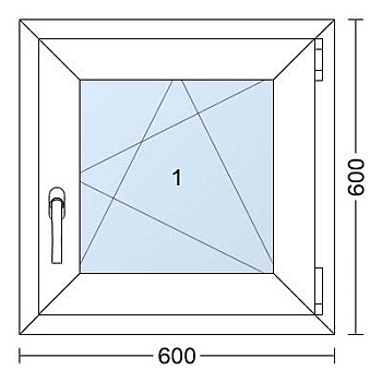 Plastové okno | 60 x 60 cm (600 x 600 mm) | Bílé / Antracit |otevíravé i sklopné | pravé