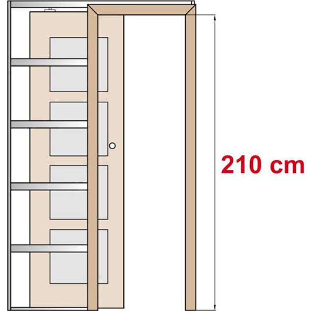 Posuvné dvere na stenu SORANO 1, 2, 3 - Výška 210 cm