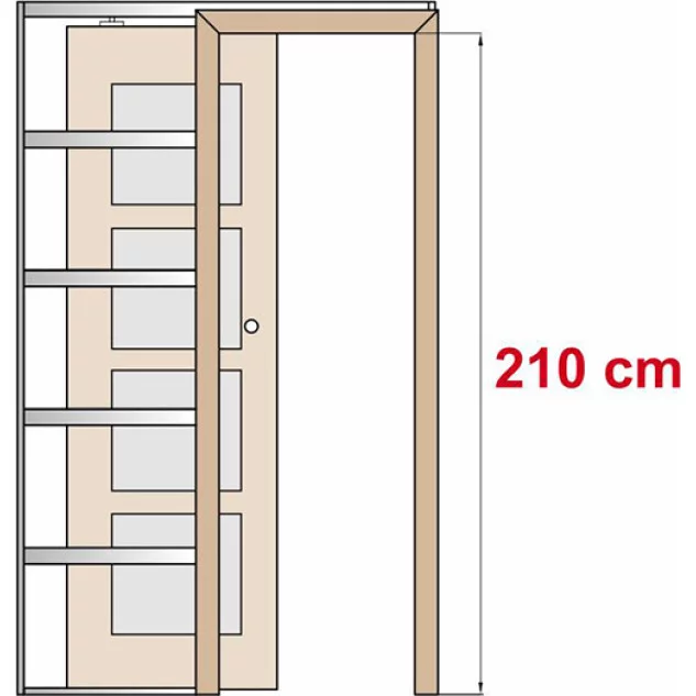 Posuvné dvere na stenu ALTAMURA 2 - Výška 210 cm