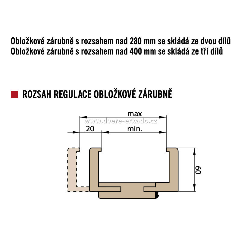 Obložkové zárubne falcové pre Rad STANDARD, STILE, Lakované Obložkové zárubne falcové pre Rad STANDARD, STILE, Lakované