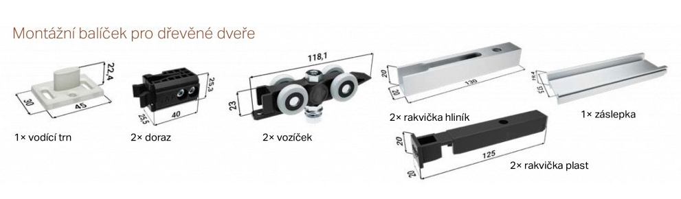 Sada JAP pre puzdrá AKTIVE STANDARD a EMOTIVE STANDARD (Drevené dvere)